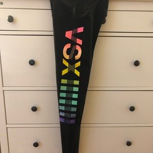 VSX Victoria’s Secret Black and Rainbow Pants